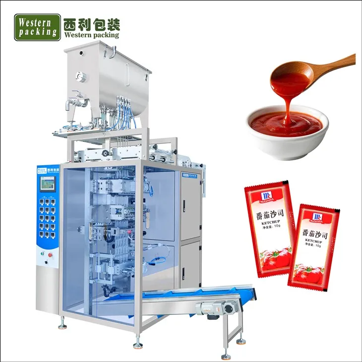 Màquina d'embalatge de sobres de pasta de tomàquet de carrils múltiples