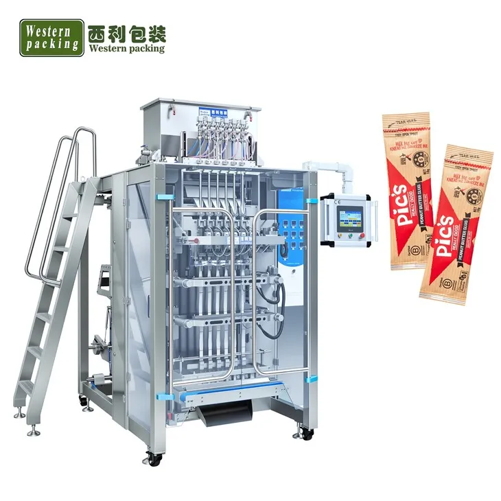 Màquina d'embalatge de líquids de sobres de forma irregular de múltiples pistes