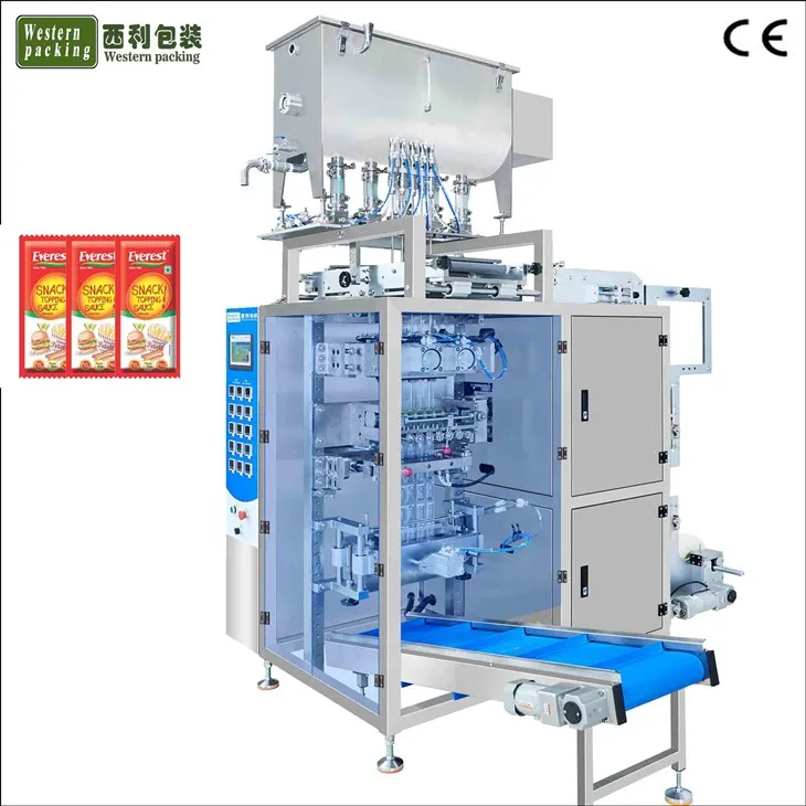 Màquina d'embalatge de múltiples pistes de sachet líquid de salsa