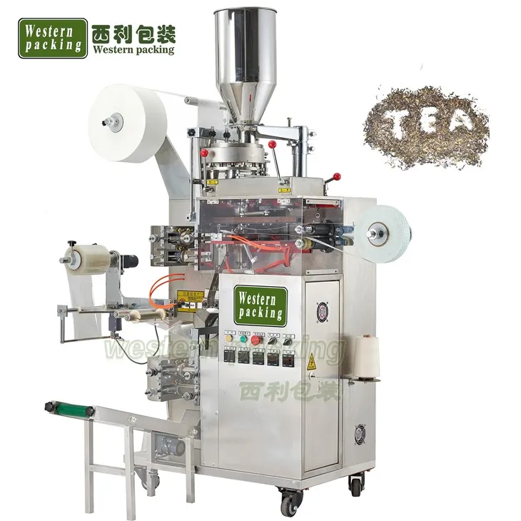 Màquina d'envasar te amb etiqueta d'etiqueta